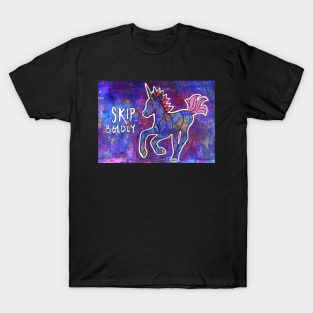 Skip Boldly. Magical Unicorn Watercolor Illustration. T-Shirt